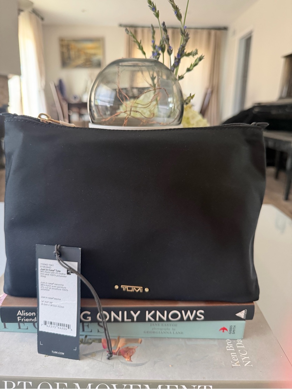 Tumi Black Nylon Just In Case Tote